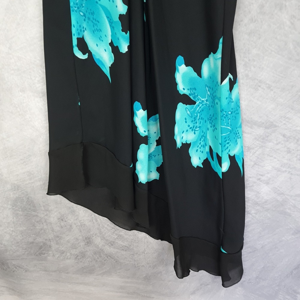 Vintage Floral Whimsy Dress Womens Large Asymmetrical Hem Spaghetti Strap 90s - Picture 9 of 16